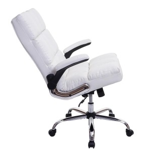 Sillón de oficina ALEXANDER, Brazos Abatibles, Mecanismo Basculante, en Piel color Negro