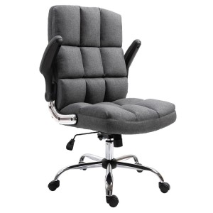 Sillón de oficina ALEXANDER, Brazos Abatibles, Mecanismo Basculante, en Tela color Crema