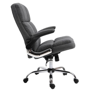 Sillón de oficina ALEXANDER, Brazos Abatibles, Mecanismo Basculante, en Tela color Crema