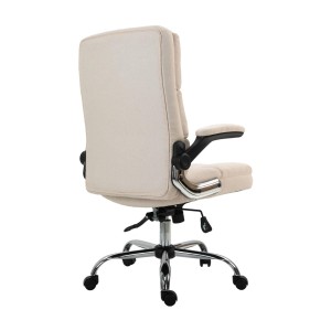 Sillón de oficina ALEXANDER, Brazos Abatibles, Mecanismo Basculante, en Tela color Crema