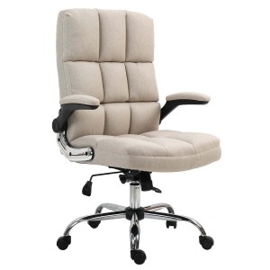 Sillón de oficina ALEXANDER, Brazos Abatibles, Mecanismo Basculante, en Tela color Crema