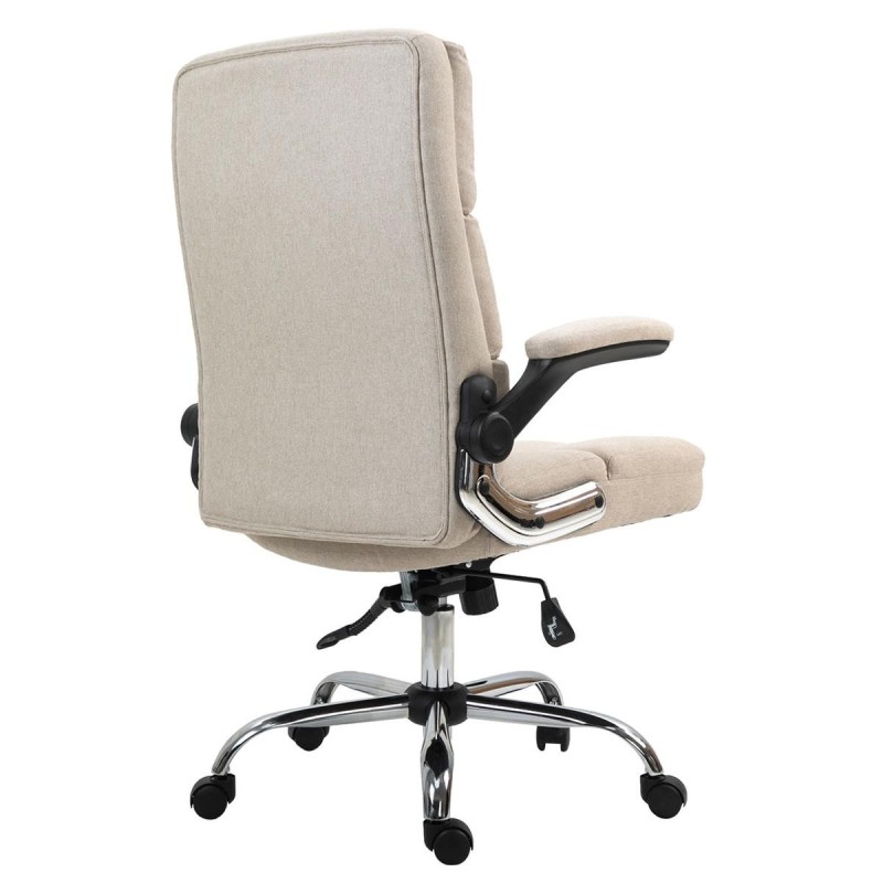 Sillón de oficina ALEXANDER, Brazos Abatibles, Mecanismo Basculante, en Tela color Crema