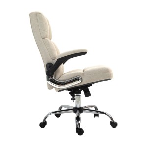 Sillón de oficina ALEXANDER, Brazos Abatibles, Mecanismo Basculante, en Tela color Crema