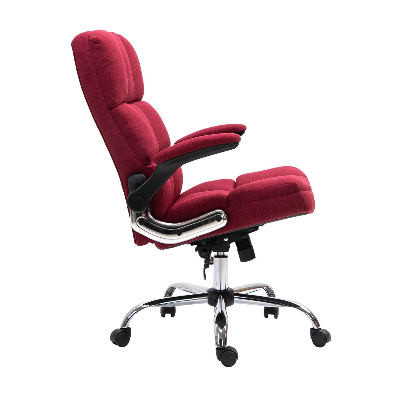 Sillón de oficina ALEXANDER, Gran Acolchado, Brazos Abatibles, En Tela color Crema