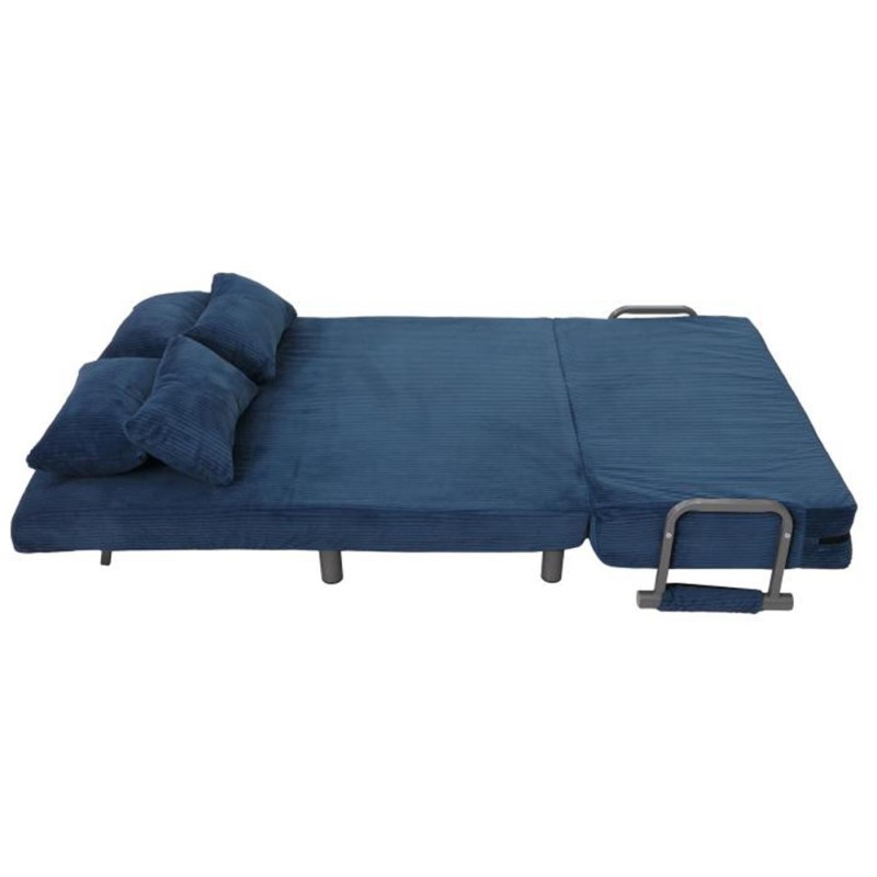 Sofá LESLY, 2 plazas, Convertible en Cama, en Tela color Azul