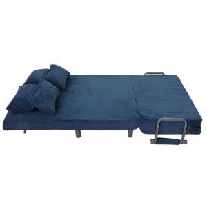 Sofá LESLY, 2 plazas, Convertible en Cama, en Tela color Azul