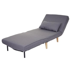 Sofá de 1 plaza PRETTY, Convertible en cama, tela gris oscuro