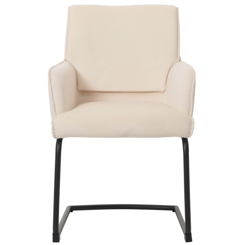 Silla de Confidente NICHOLS, estructura metálica negra, en tela azul oscuro