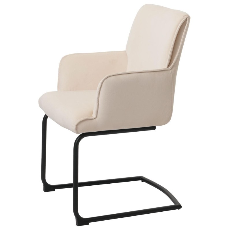 Silla de Confidente NICHOLS, estructura metálica negra, en tela azul oscuro