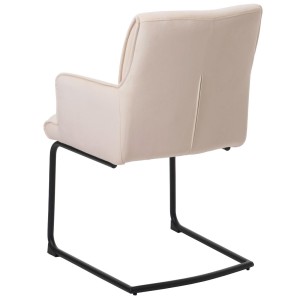 Silla de Confidente NICHOLS, estructura metálica negra, en tela azul oscuro