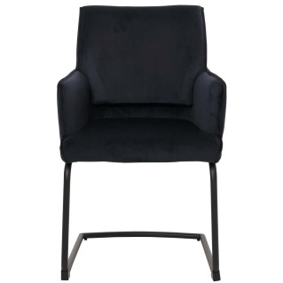 Silla de Confidente NICHOLS, estructura metálica negra, en tela azul oscuro 2