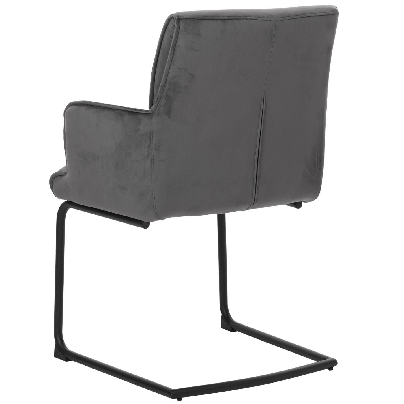 Silla de Confidente NICHOLS, Estructura Metálica Negra, Gran Acolchado en Tela color Azul Oscuro