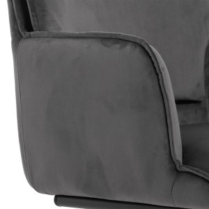 Silla de Confidente NICHOLS, estructura metálica negra, en tela azul oscuro