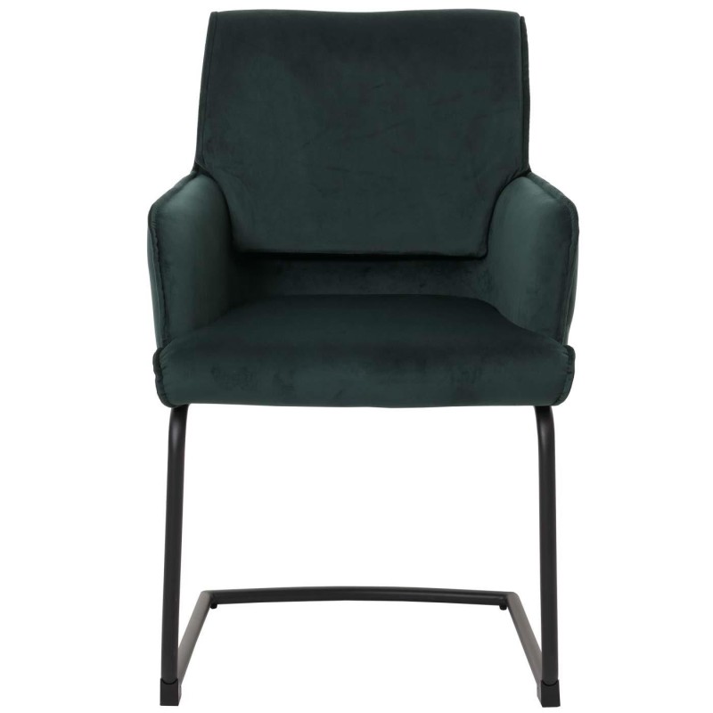 Silla de Confidente NICHOLS, estructura metálica negra, en tela azul oscuro