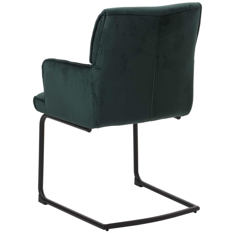 Silla de Confidente NICHOLS, estructura metálica negra, en tela azul oscuro