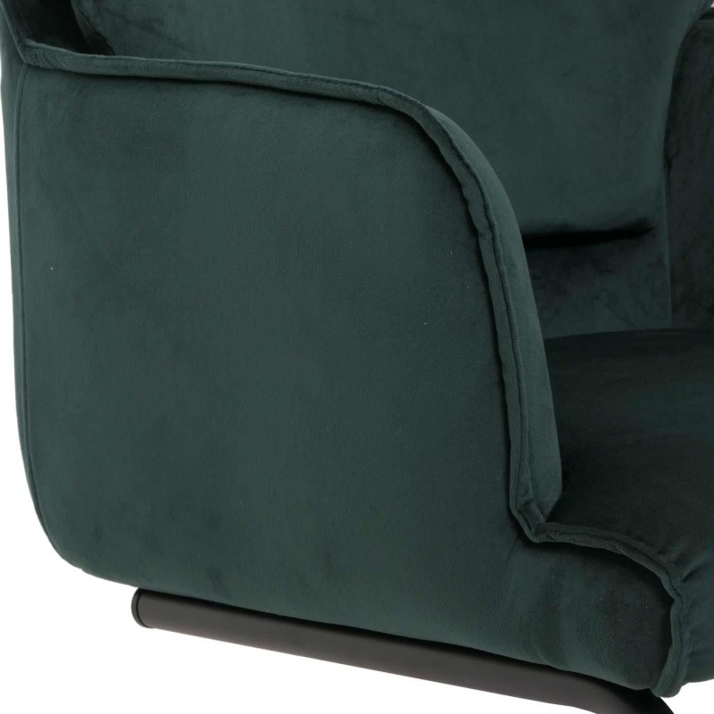 Silla de Confidente NICHOLS, estructura metálica negra, en tela azul oscuro