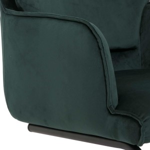 Silla de Confidente NICHOLS, estructura metálica negra, en tela azul oscuro