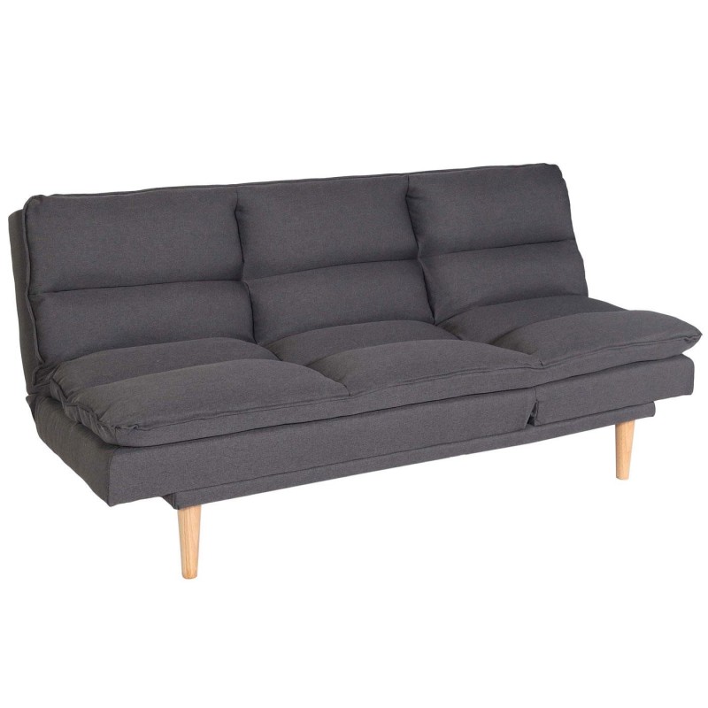 Sofá MENDIX, Convertible en Cama, en Tela color Gris Oscuro
