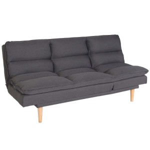 Sofá MENDIX, Convertible en Cama, en Tela color Gris Oscuro