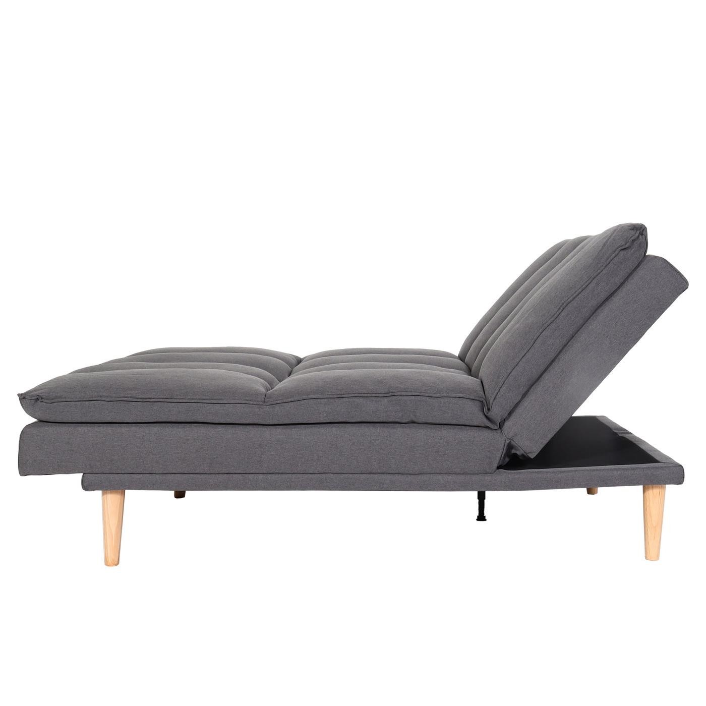 Sofá MENDIX, Diseño Moderno, Convertible en Cama, en Tela color Gris Oscuro