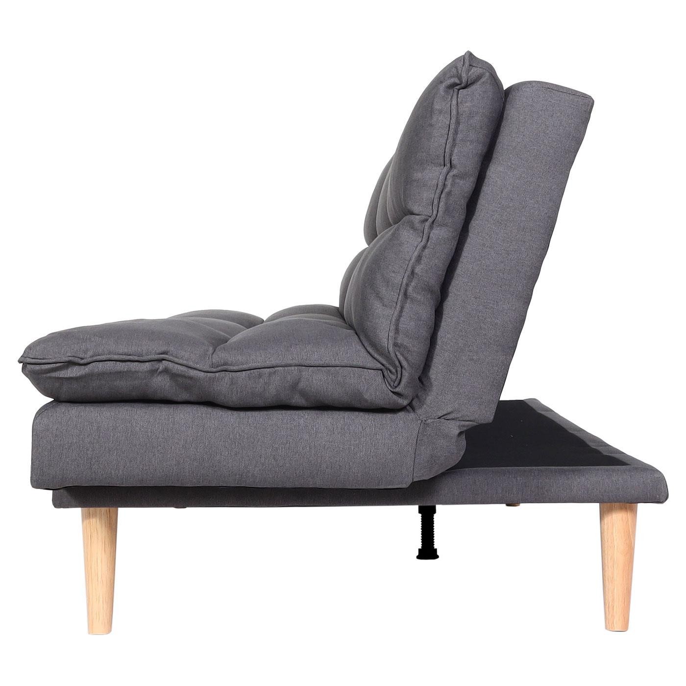Sofá MENDIX, Diseño Moderno, Convertible en Cama, en Tela color Gris Oscuro