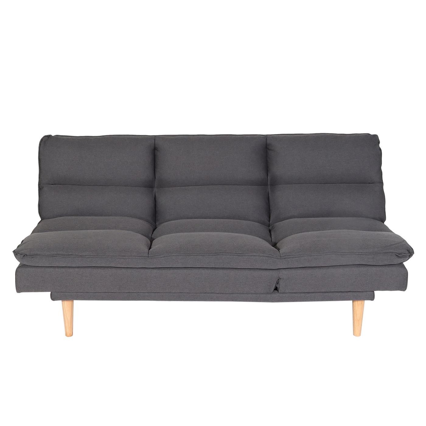 Sofá MENDIX, Diseño Moderno, Convertible en Cama, en Tela color Gris Oscuro