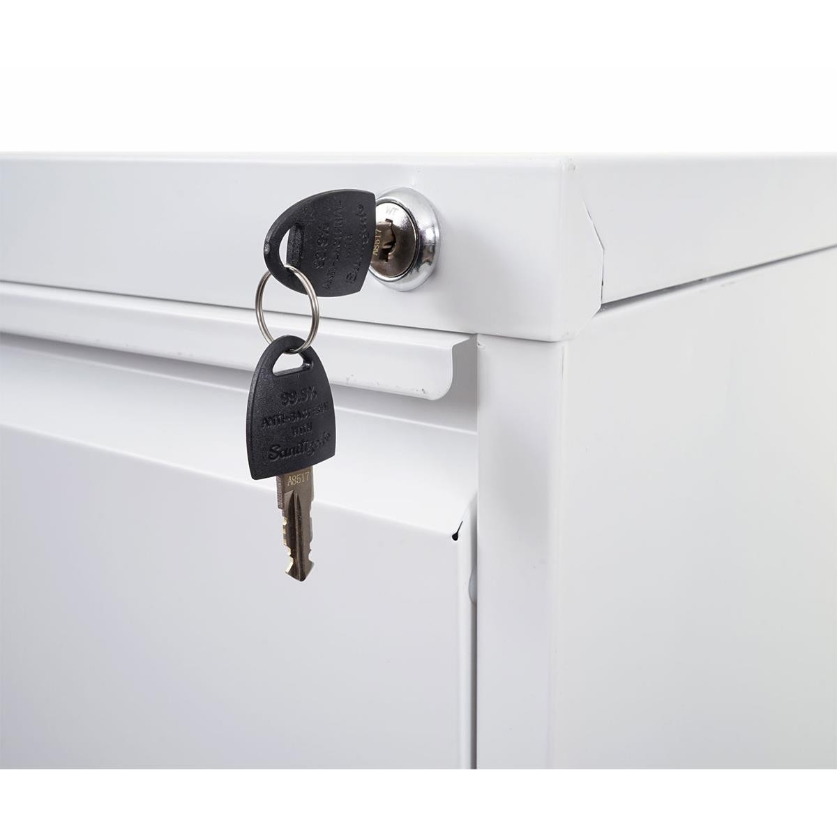 Archivador GIBERT, 4 cajones, 132x62x46 cm, en Acero color Blanco