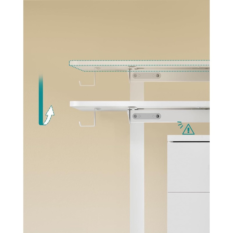 Mesa Elevable COHEN, 140x60x72-120 cm, Blanco