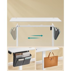 Mesa Elevable COHEN, 140x60x72-120 cm, Blanco