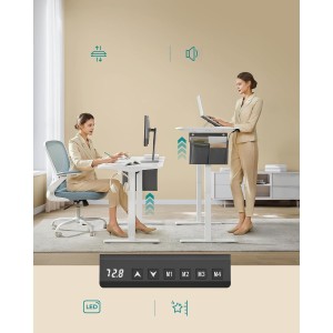 Mesa Elevable COHEN, 140x60x72-120 cm, Blanco