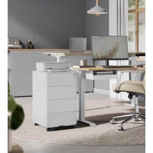 Archivador Metálico con Ruedas ABBY color Blanco