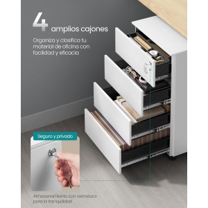Archivador Metálico con Ruedas ABBY color Blanco
