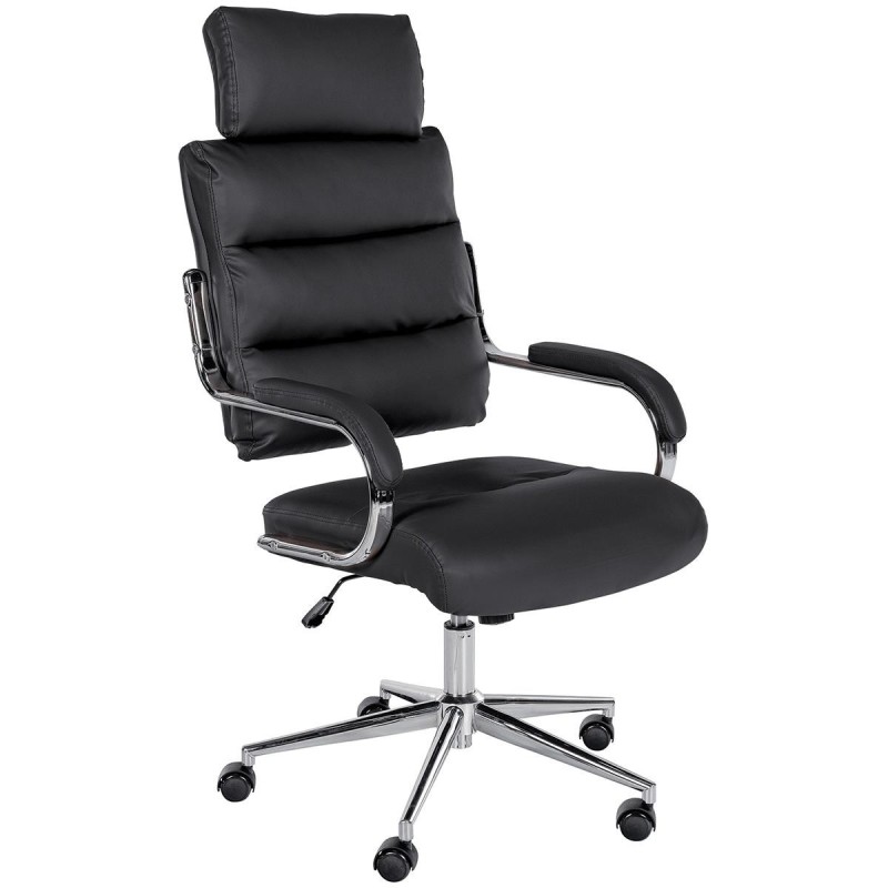 Silla de Oficina SALEM, comodidad y diseño original, en Piel, Color Negro