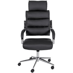 Silla de Oficina SALEM, comodidad y diseño original, en Piel, Color Negro