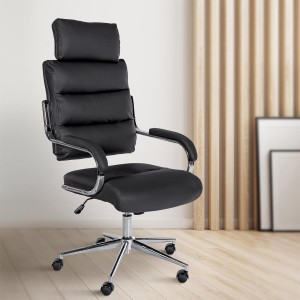 Silla de Oficina SALEM, comodidad y diseño original, en Piel, Color Negro