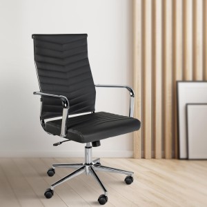 Silla de Oficina KOBE en Piel color Negro