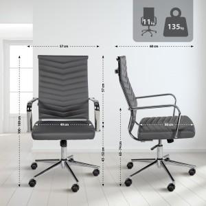Silla de Oficina KOBE en Piel color Negro
