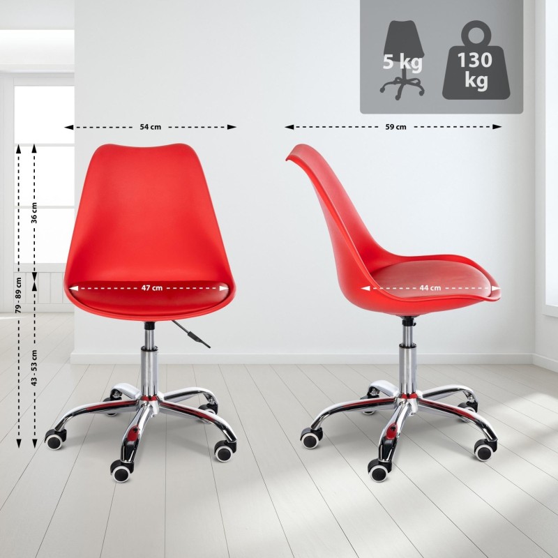 Silla de Oficina BAVIERA en Piel color Negro
