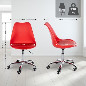 Silla de Oficina BAVIERA en Piel color Negro
