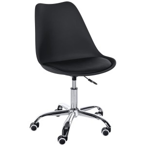 Silla de Oficina BAVIERA en Piel color Negro