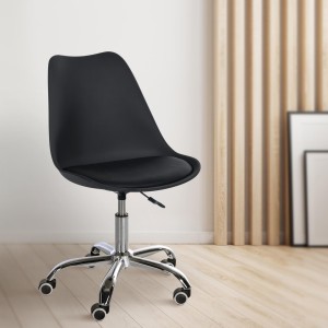 Silla de Oficina BAVIERA en Piel color Negro