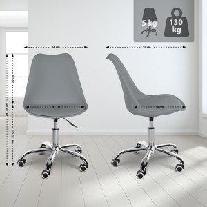 Silla de Oficina BAVIERA en Piel color Negro