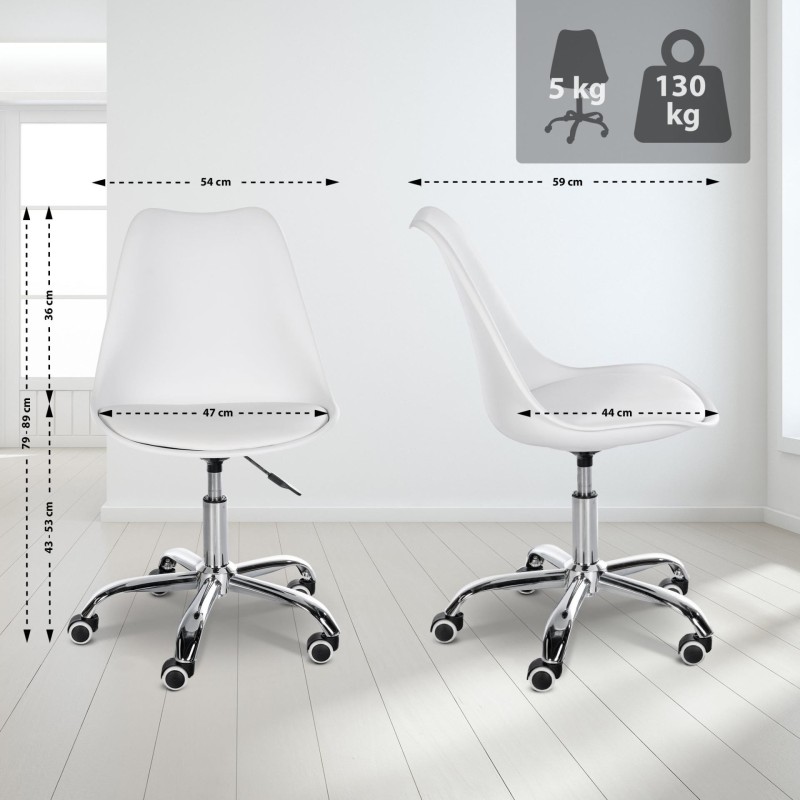 Silla de Oficina BAVIERA en Piel color Negro