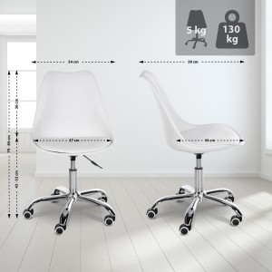 Silla de Oficina BAVIERA en Piel color Negro