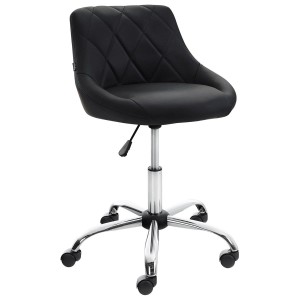 Taburete de Oficina DOVER PIEL, color Negro