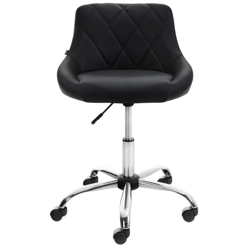 Taburete de Oficina DOVER PIEL, color Negro