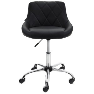 Taburete de Oficina DOVER PIEL, color Negro