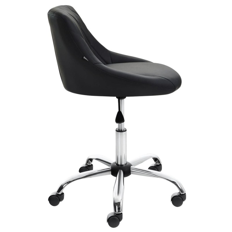 Taburete de Oficina DOVER PIEL, color Negro
