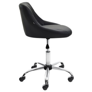 Taburete de Oficina DOVER PIEL, color Negro