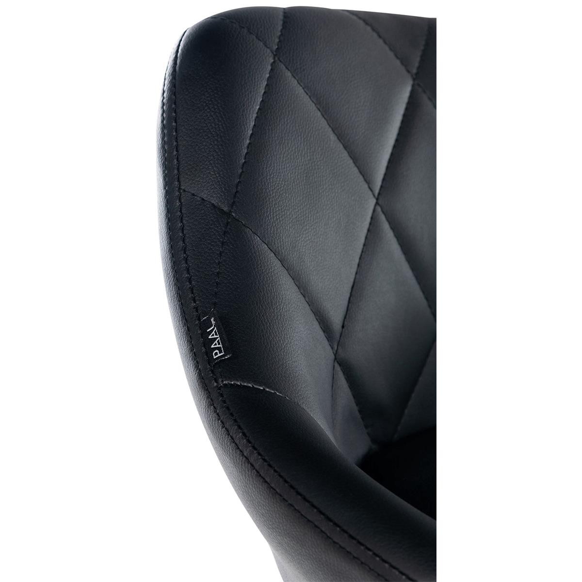 Taburete de Oficina DOVER PIEL, Gran Acolchado, Elegante Diseño, color Negro